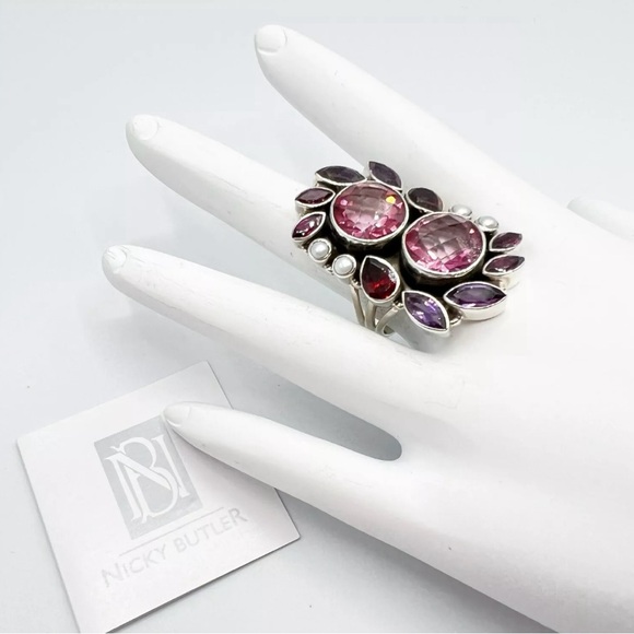 🌟Nicky Butler One of a Kind 925 Sterling Silver Pink Quartz Size 7.5 Ring NEW - Picture 7 of 15